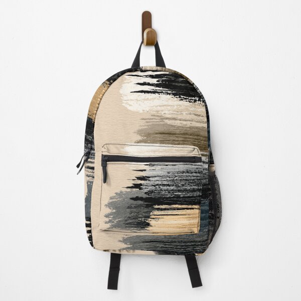 Item preview, Layered Horizontal Ink Strokes in Neutral Beige & Black designed and sold by SlowRegardArt.