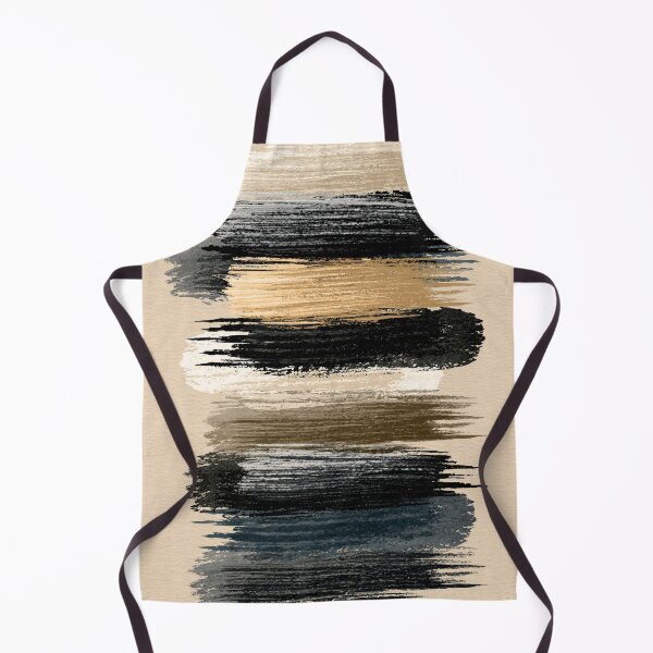 Item preview, Layered Horizontal Ink Strokes in Neutral Beige & Black designed and sold by SlowRegardArt.