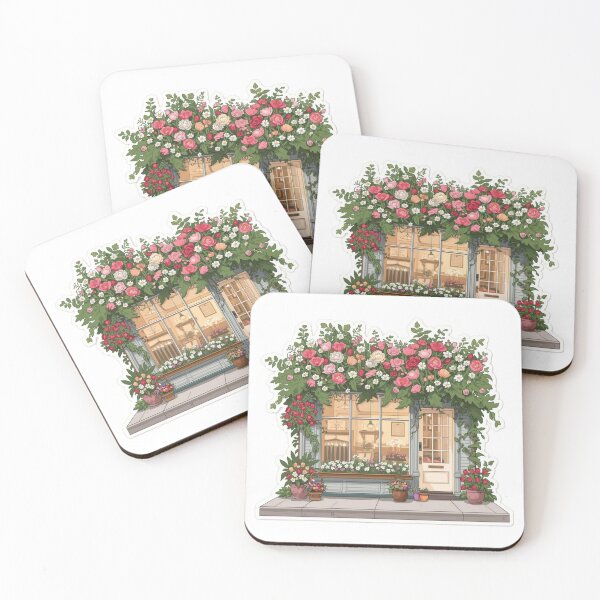Item preview, Flower Shop Storefront with Romantic Rose Arch designed and sold by CozyinTime.