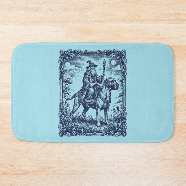 Item preview, Wizard Riding Great Dane Fantasy Illustration designed and sold by d247.