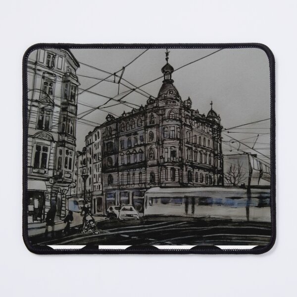 Item preview, Tram at Bautzner Straße & Rothenburger Straße – Dresden Neustadt 01099 Urban Sketch designed and sold by UMA Urban Sketch.