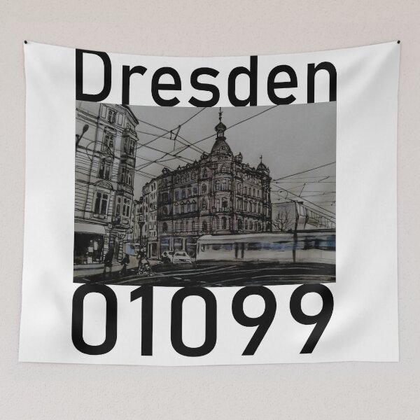 Item preview, Tram at Bautzner Straße & Rothenburger Straße – Dresden Neustadt 01099 Urban Sketch designed and sold by UMA Urban Sketch.