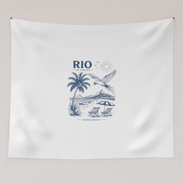 Item preview, Rio de Janeiro Vintage Beach Poster | Copacabana Tropical Aesthetic | Brazil Travel Shirt designed and sold by AveniaOficial.