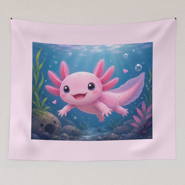 Item preview, Cute Pink Axolotl Cartoon designed and sold by BackgroundND.