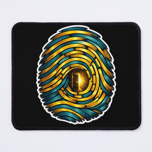 Item preview, Fingerprint Door of Light — Surreal Identity Art | Unique Path Poster & Sticker designed and sold by ArtoryWorks.