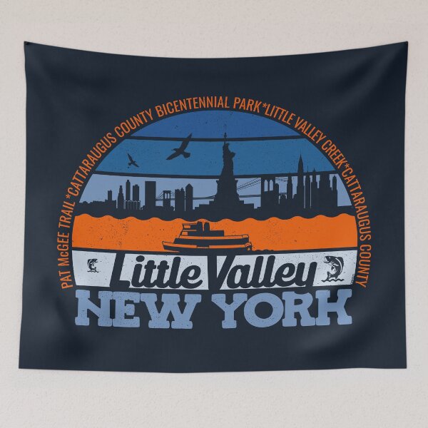 Item preview, Little Valley New York Sunset Retro Vintage Local Pride Logo designed and sold by CRHPOD20.
