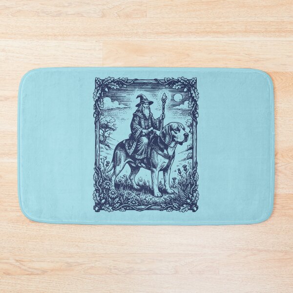 Item preview, Mystical Wizard Riding Hound Fantasy Illustration designed and sold by d247.