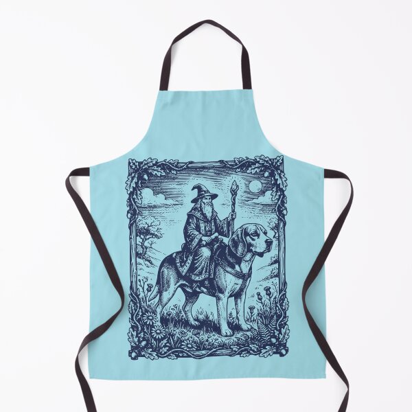 Item preview, Mystical Wizard Riding Hound Fantasy Illustration designed and sold by d247.