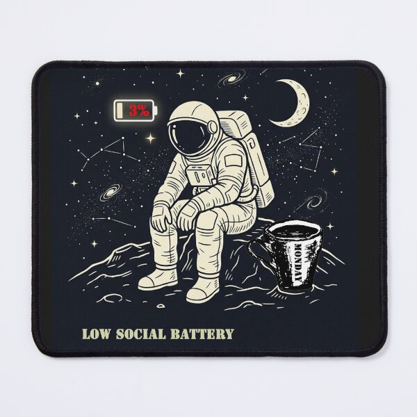 Item preview, Low Social Battery Astronaut designed and sold by QuietNovaShop.