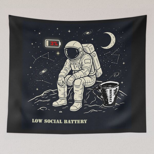 Item preview, Low Social Battery Astronaut designed and sold by QuietNovaShop.