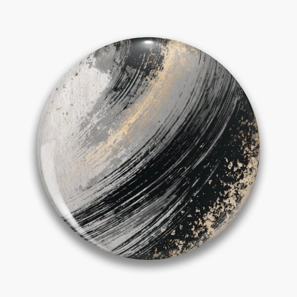 Item preview, Golden Swirl Ink Strokes - Black & Gold Abstract Art designed and sold by SlowRegardArt.
