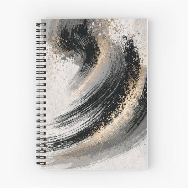 Item preview, Golden Swirl Ink Strokes - Black & Gold Abstract Art designed and sold by SlowRegardArt.