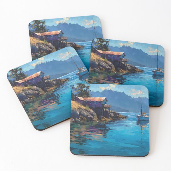 Item preview, Quadra Island BC Coastal Cottage Boat Canada Calm Waters designed and sold by daila70.
