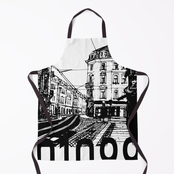 Item preview, Slanted Corner Black and White 01099 – Dresden Neustadt Urban Sketch designed and sold by UMA Urban Sketch.