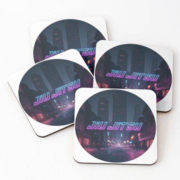 Artikelvorschau, Jiu Jitsu Purple Futuristic Cityscape Neon Art entworfen und verkauft von RariTeesShop.