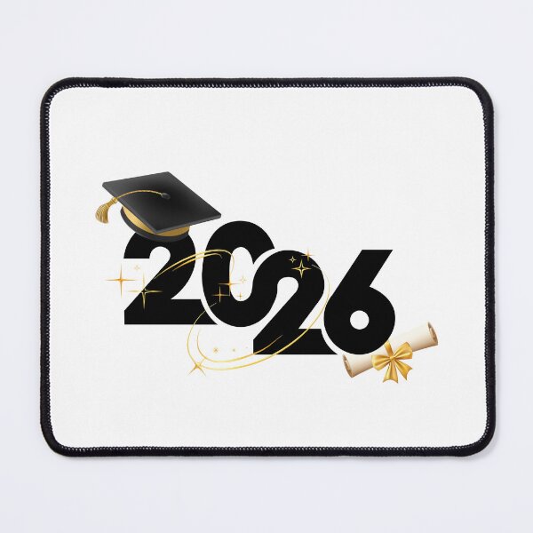Item preview, Graduate 2026 (Offset) with Black Graduation Hat & Gold Stars designed and sold by jeweleddesigns.