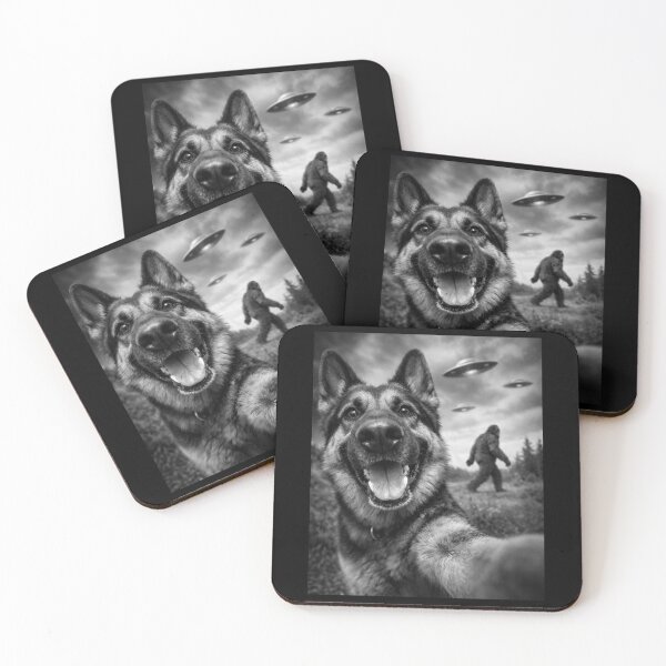 Item preview, Dog and Bigfoot UFO Selfie Funny Conspiracy Humor Gift designed and sold by Say It With Ink.