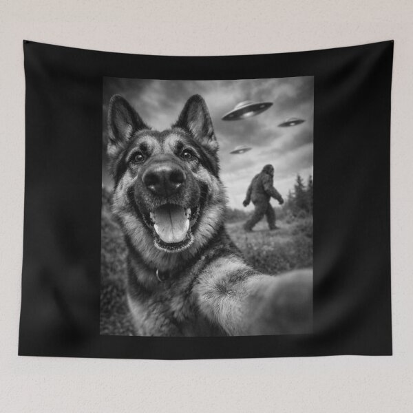 Item preview, Dog and Bigfoot UFO Selfie Funny Conspiracy Humor Gift designed and sold by Say It With Ink.