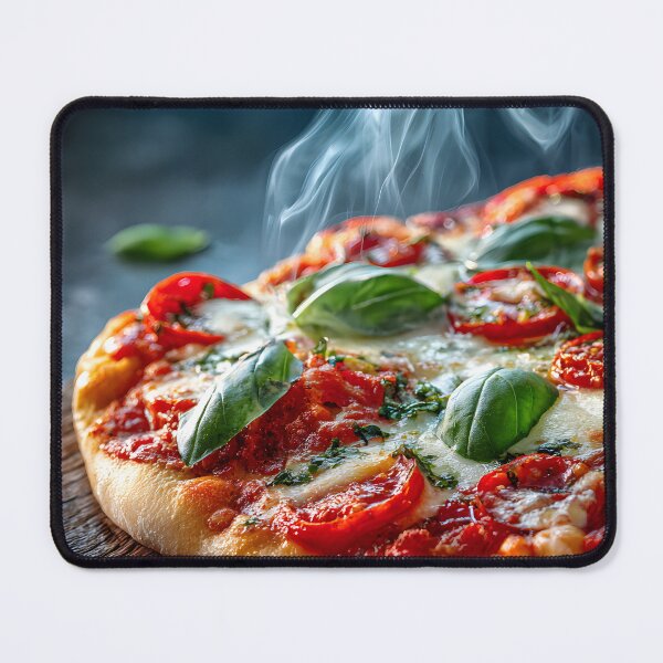 Item preview, Delicious Hot Pizza With Fresh Basil Leaves Cooking designed and sold by Artessie.