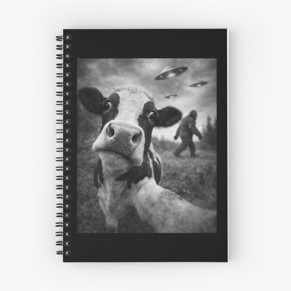 Item preview, Cow Bigfoot UFO Selfie Funny Absurdist Meme Gift designed and sold by Say It With Ink.
