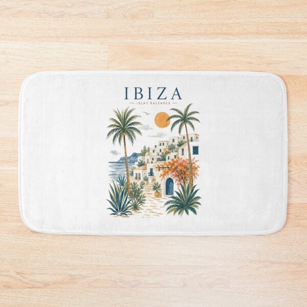 Item preview, Ibiza Vintage Travel Poster | Mediterranean Coastal Village Watercolor Art | Boho Summer Vacation Tee designed and sold by AveniaOficial.