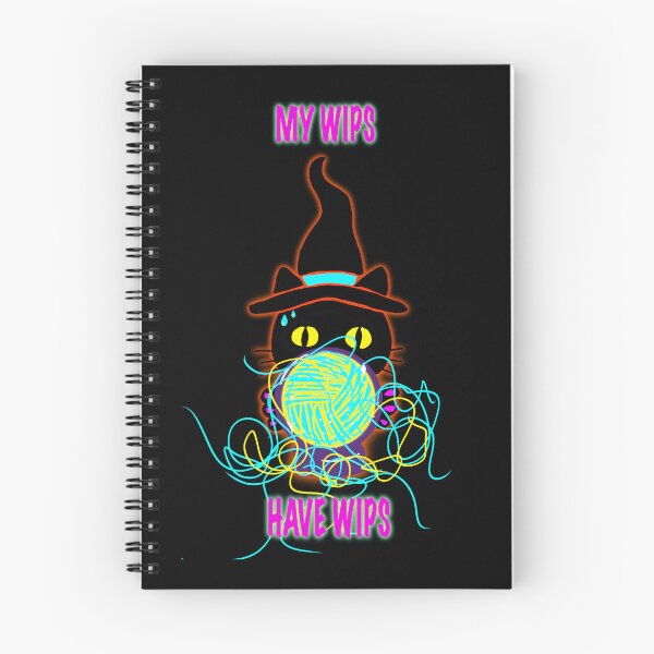 Item preview, My WIPs Have WIPs – Funny Knitting Shirt, Crochet Humor, Yarn Lover Gift, Witch Cat Design designed and sold by ArtyWares.