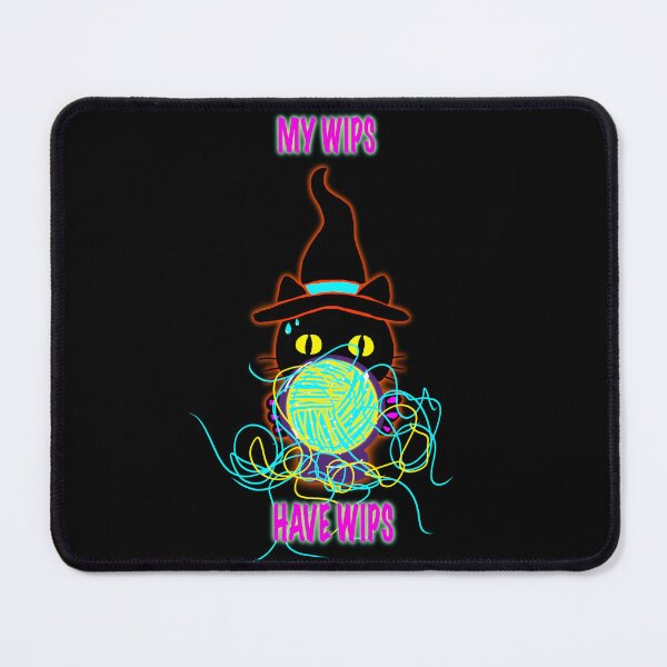 Item preview, My WIPs Have WIPs – Funny Knitting Shirt, Crochet Humor, Yarn Lover Gift, Witch Cat Design designed and sold by ArtyWares.