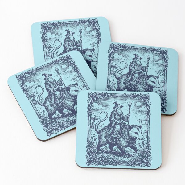 Item preview, Mystical Wizard Riding Opossum Forest Magic Scene designed and sold by d247.
