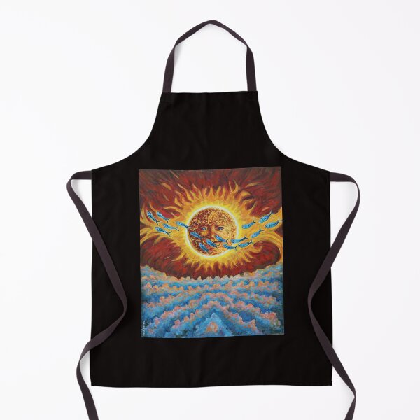 Item preview, Surreal Sun Face With Swimming Fish – Oil Painting 'Two Faces of the Sun' designed and sold by RShirleyFineArt.