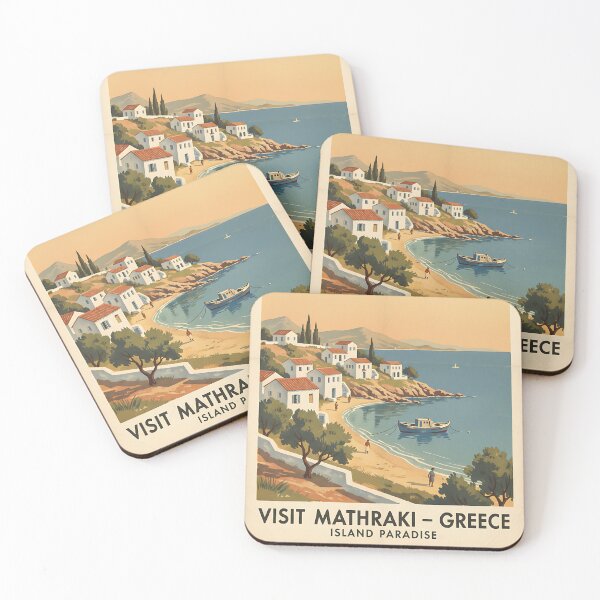 Item preview, Mathraki Greece, Greek Island Vintage Travel Tourism designed and sold by TravelersGems.