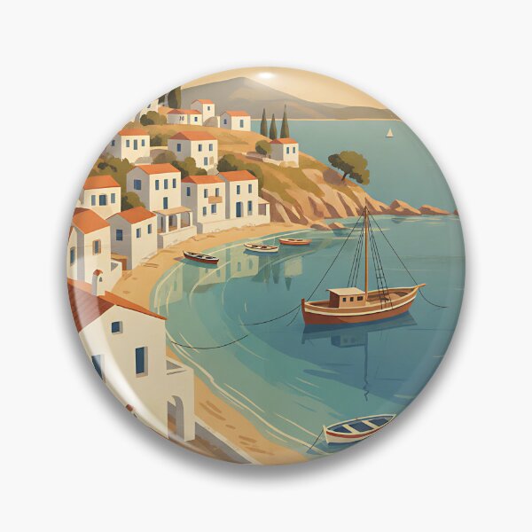 Item preview, Meganisi Greece, Greek Island Vintage Travel Tourism designed and sold by TravelersGems.
