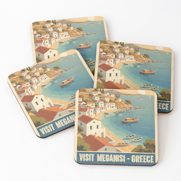 Item preview, Meganisi Greece, Greek Island Vintage Travel Tourism designed and sold by TravelersGems.