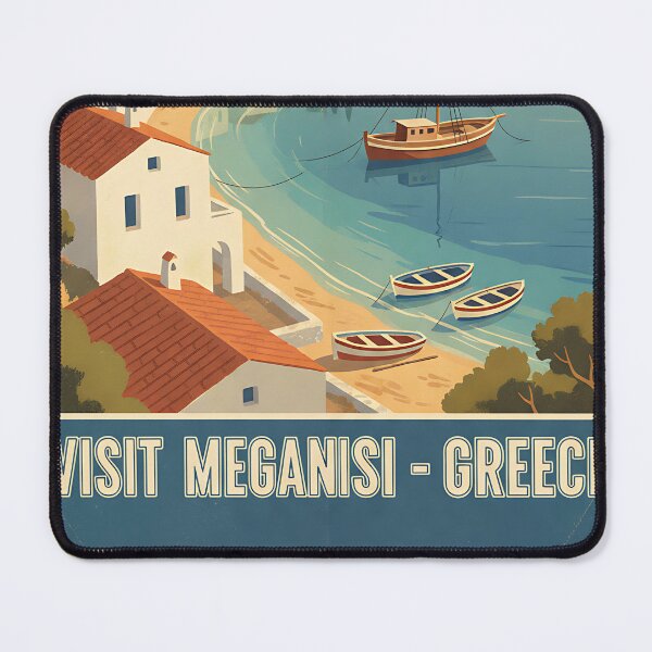 Item preview, Meganisi Greece, Greek Island Vintage Travel Tourism designed and sold by TravelersGems.