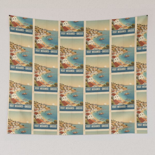 Item preview, Meganisi Greece, Greek Island Vintage Travel Tourism designed and sold by TravelersGems.