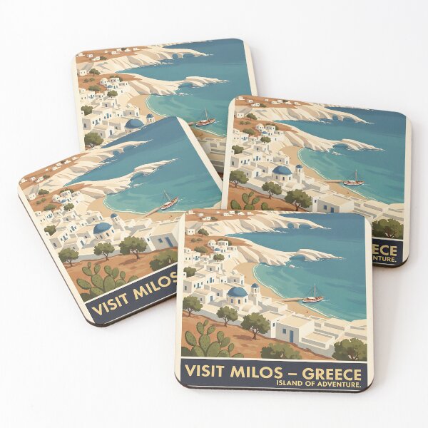 Item preview, Milos Greece, Greek Island Vintage Travel Tourism designed and sold by TravelersGems.