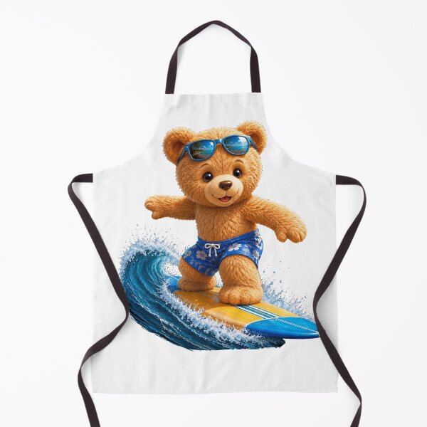 Item preview, Brave Teddy Bear Riding the Waves Surfing Board Shapes Mania designed and sold by Shapes-Mania.