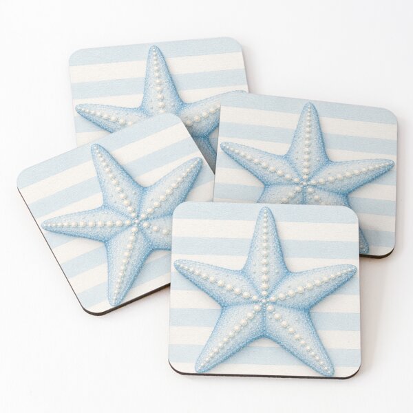 Item preview, Pastel Blue Starfish Watercolor, Coastal Beach House Decor, Soft Nautical Aesthetic, Minimal Seaside Illustration designed and sold by CosmicAnomaly.