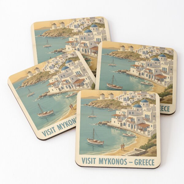 Item preview, Mykonos Greece, Greek Island Vintage Travel Tourism designed and sold by TravelersGems.