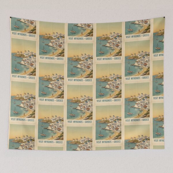 Item preview, Mykonos Greece, Greek Island Vintage Travel Tourism designed and sold by TravelersGems.