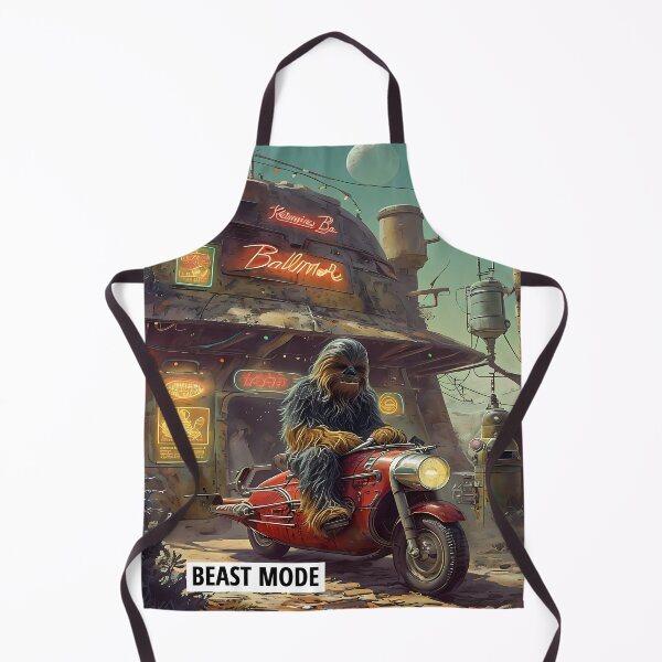Item preview, BEAST MODE - Funny Wookiee Space Biker Art designed and sold by Modern Nest Art.