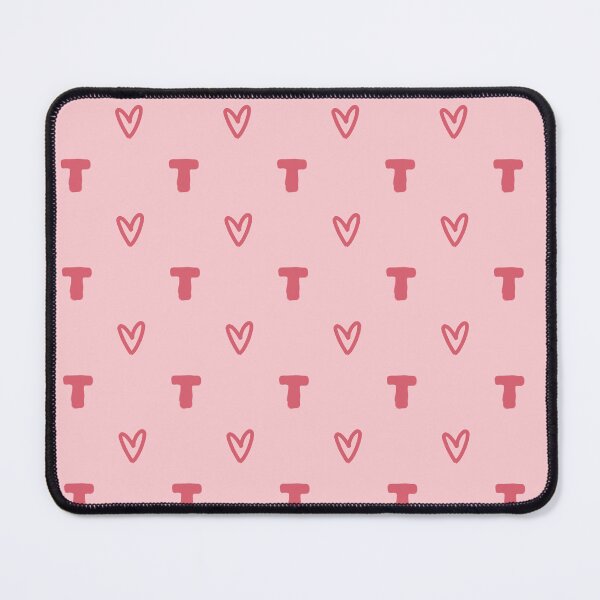 Item preview, Monogram Letter T Heart Pattern | Initial T Cute Hearts Pink | Cute Monogram Letter T Hearts | Letter T Pink Hearts Aesthetic | Pastel Pink Initial T Pattern | Girly Pink Letter T Heart Pattern designed and sold by VivaFy.