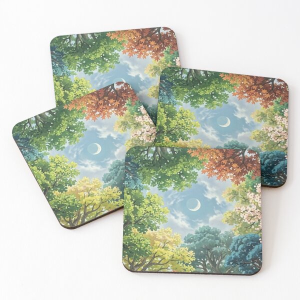 Item preview, Four Seasons Canopy: A Ghibli-Style Celestial Forest View designed and sold by Dzblack.