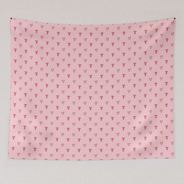 Item preview, Monogram Letter T Heart Pattern | Initial T Cute Hearts Pink | Cute Monogram Letter T Hearts | Letter T Pink Hearts Aesthetic | Pastel Pink Initial T Pattern | Girly Pink Letter T Heart Pattern designed and sold by VivaFy.