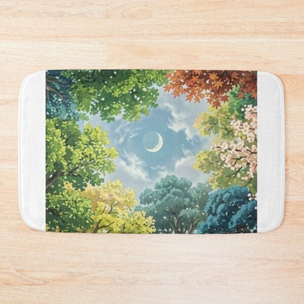 Item preview, Four Seasons Canopy: A Ghibli-Style Celestial Forest View designed and sold by Dzblack.