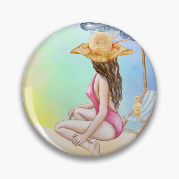 Item preview, Sunkissed Summer Beach Day Watercolor Illustration designed and sold by ArcheVectors.