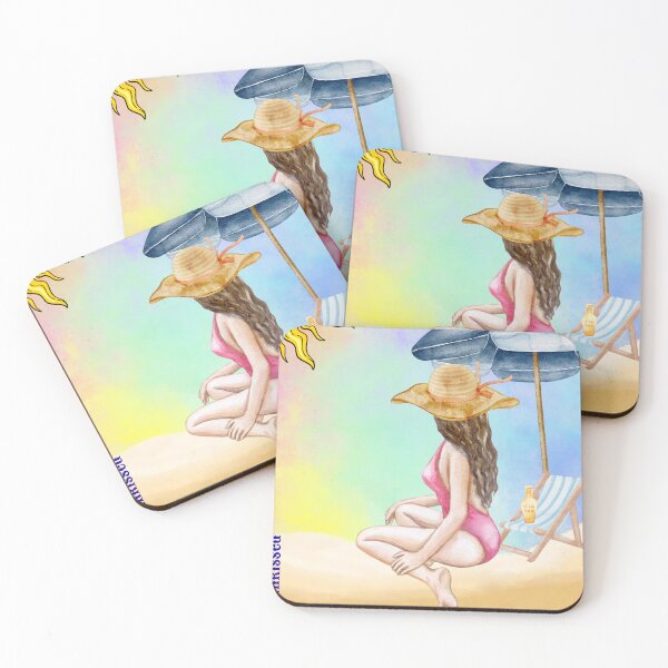 Item preview, Sunkissed Summer Beach Day Watercolor Illustration designed and sold by ArcheVectors.