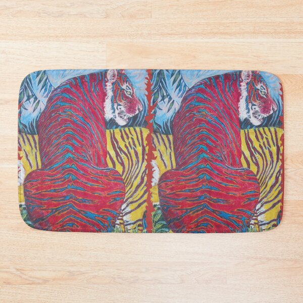 Item preview, Vibrant Surreal Tiger Painting – Bold Colourful Wildlife Art designed and sold by RShirleyFineArt.