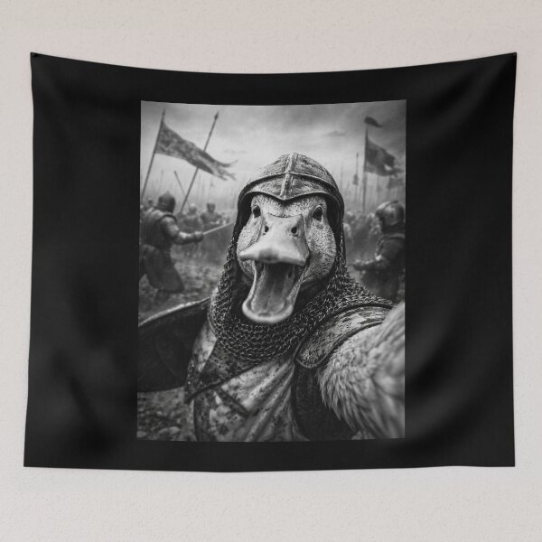 Item preview, Duck Knight Medieval Battle Selfie Funny Absurdist Humor Gift designed and sold by Say It With Ink.