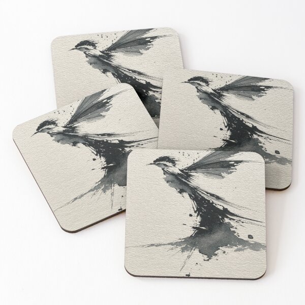 Item preview, Flying Bird Ink Stroke - Dynamic Minimal Brush Art designed and sold by SlowRegardArt.