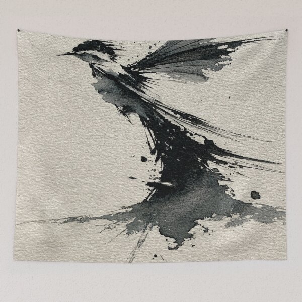 Item preview, Flying Bird Ink Stroke - Dynamic Minimal Brush Art designed and sold by SlowRegardArt.